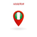 Location Icon for Nigeria Flag, Vector Royalty Free Stock Photo