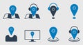 Location Icon Set Editable Vector. Royalty Free Stock Photo