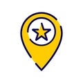 Location icon with star sign. Location icon and best, favorite, rating concept