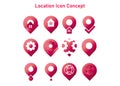 Location icon. Vector illustration vector icon Royalty Free Stock Photo
