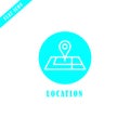 Location icon . Thin line location outline icon illustration. Linear symbol for use on web and mobile apps, logo,