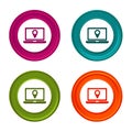 Location icons. Laptop signs. Shopping symbol. Colorful web button with icon.