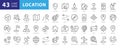 Location icons set. Navigation icons. Map pointer icons. Royalty Free Stock Photo