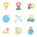 Location icons set. Navigation. Route. Map pointer. Location symbols