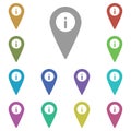 Location, info multi color icon. Simple glyph, flat vector of location icons for ui and ux, website or mobile application Royalty Free Stock Photo