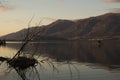 Mountain range of Pindus and lake Pamvotis, Epirus, Greece Royalty Free Stock Photo