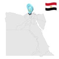 Location Kafr El Sheikh Governorate on map Egypt. 3d location sign similar to the flag of  Kafr El Sheikh. Quality map  with  prov Royalty Free Stock Photo