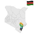 Location Kilifi County on map Kenya. 3d Kilifi County location sign. Flag of Kenya. Quality map with Counties of Kenya