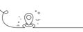 Location line icon. Map pointer sign. Continuous line with curl. Vector Royalty Free Stock Photo