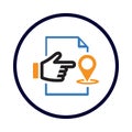 location, location pin, target, hand, note, target location icon