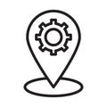 Location management, Gps management, location marker, location settings fully editable vector icon