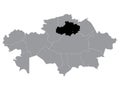 Location Map of Akmola Region Royalty Free Stock Photo