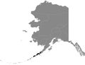 Location map of the Aleutians East borough of Alaska, USA