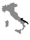 Location Map of Apulia Region