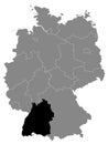 Location Map of Baden-WÃÂ¼rttemberg Federal State