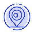 Location, Map, Bangladesh Blue Dotted Line Line Icon Royalty Free Stock Photo