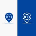 Location, Map, Bangladesh Line and Glyph Solid icon Blue banner Line and Glyph Solid icon Blue banner Royalty Free Stock Photo