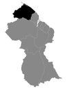 Location Map of Barima-Waini Region