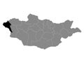 Location Map of Bayan-Olgiy Province Royalty Free Stock Photo