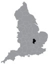 Location Map of Bedfordshire Ceremonial County Lieutenancy Area