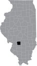 Location map of the Bond County of Illinois, USA