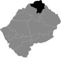 Location map of the Butha-Buthe district of Lesotho Royalty Free Stock Photo
