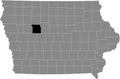 Location map of the Calhoun County of Iowa, USA