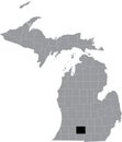 Location map of the Calhoun County of Michigan, USA