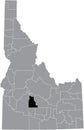 Location map of the Camas County of Idaho, USA