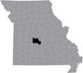 Location map of the Camden County of Missouri, USA