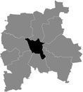 Location map of the Center Mitte district of Leipzig, Germany