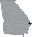 Location map of the Chatham county of Georgia, USA