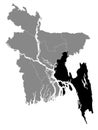 Location Map of Chittagong Division