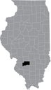 Location map of the Clinton County of Illinois, USA