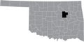 Location map of the Creek County of Oklahoma, USA