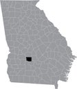 Location map of the Crisp county of Georgia, USA