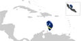 Location Map Curacao on map Central America. 3d Curacao flag map marker location pin. High quality map of Curacao. Antilles. Centr