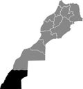 Location map of the Dakhla-Oued Ed-Dahab region of Morocco