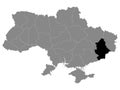Location Map of Donetsk Region Oblast