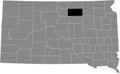 Location map of the Edmunds County of South Dakota, USA