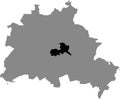 Location map of Friedrichshain-Kreuzberg borough bezirk