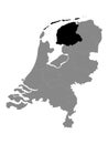 Location Map of Friesland Province