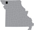Location map of the Gentry County of Missouri, USA