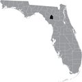 Location map of the Gilchrist county of Florida, USA