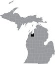 Location map of the Grand Traverse County of Michigan, USA