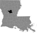 Location map of the Grant Parish of Louisiana, USA Royalty Free Stock Photo