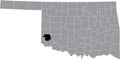 Location map of the Greer County of Oklahoma, USA