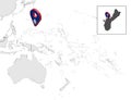 Location Map  Guam on map Oceania and Australia. 3d Guam flag map marker location pin for your web site design, app, UI Royalty Free Stock Photo