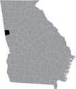 Location map of the Heard county of Georgia, USA