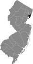 Location map of the Hudson County of New Jersey, USA